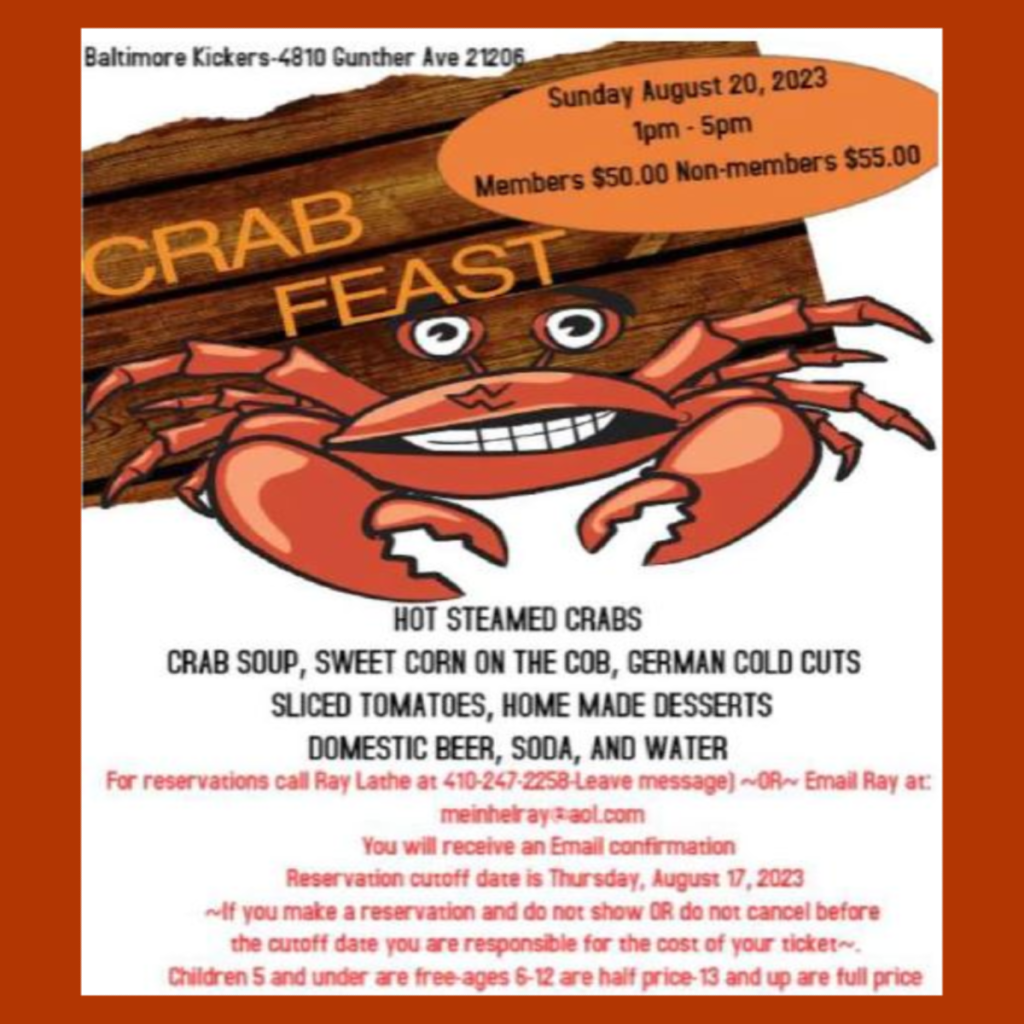 Kickers' August 20 2023 Crab Feast