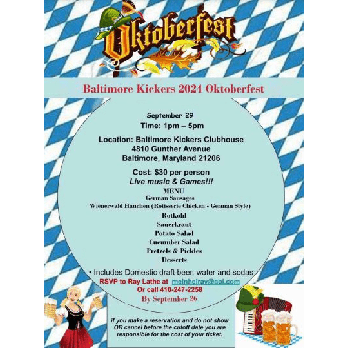 Kickers' Oktoberfest @ Baltimore Kickers' Clubhouse